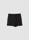 Girls&rsquo; pure cotton black shorts with elasticated waistband_1