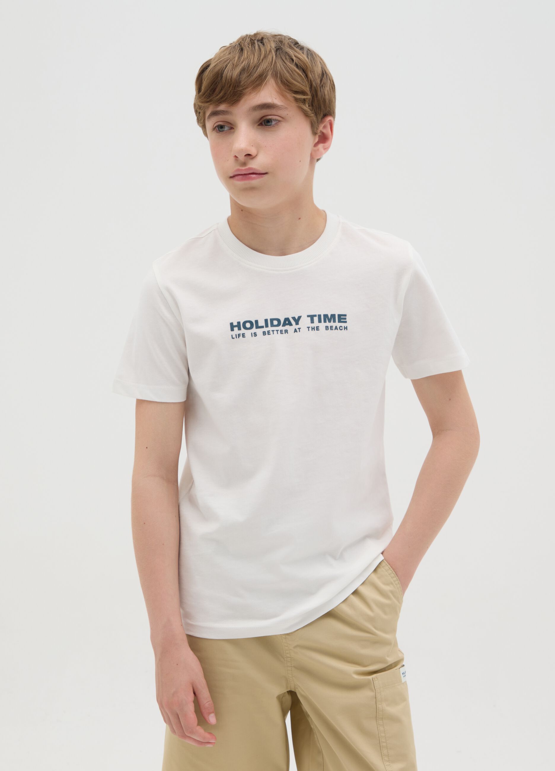 White T-shirt with writing