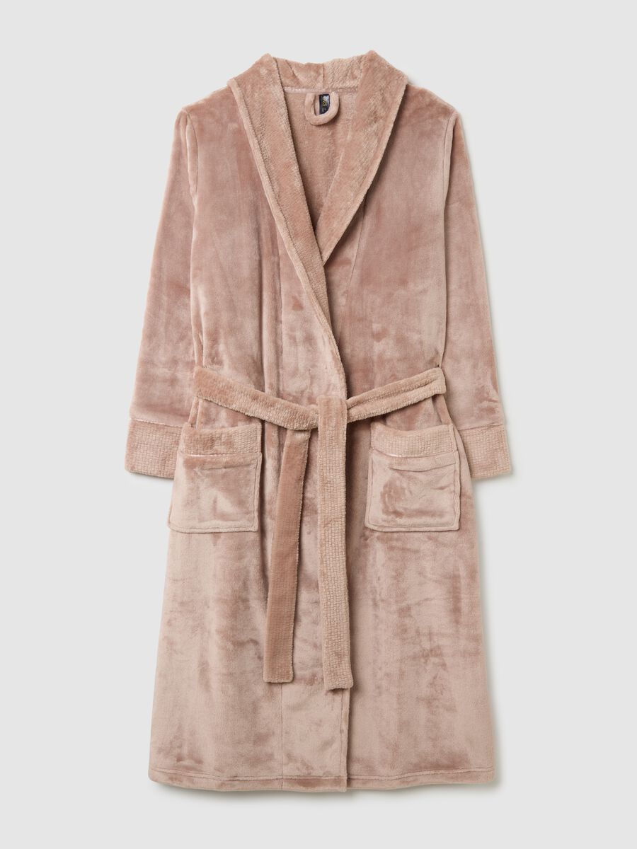 Vestaglia rosa con cintura e tasche_4