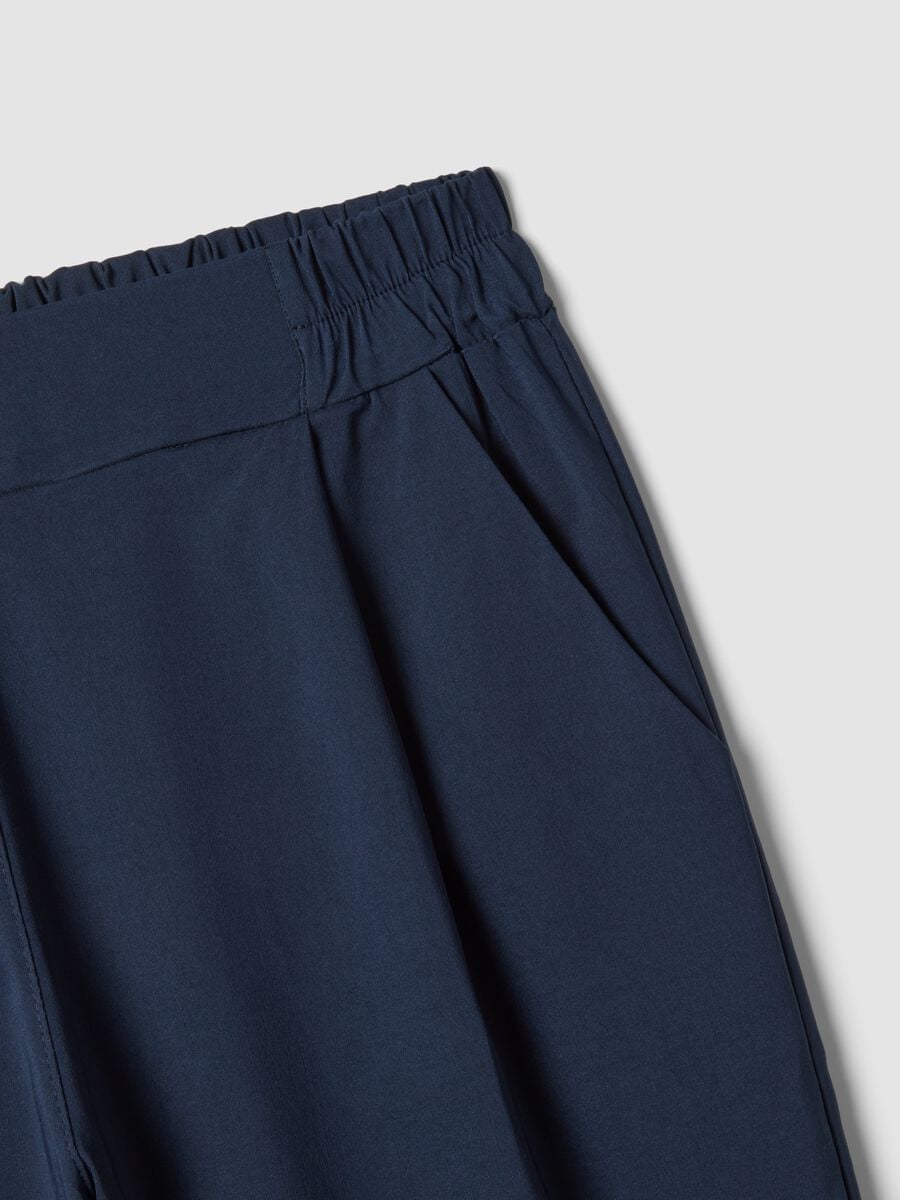 Pantaloni blu in viscosa elasticizzato regular fit_1