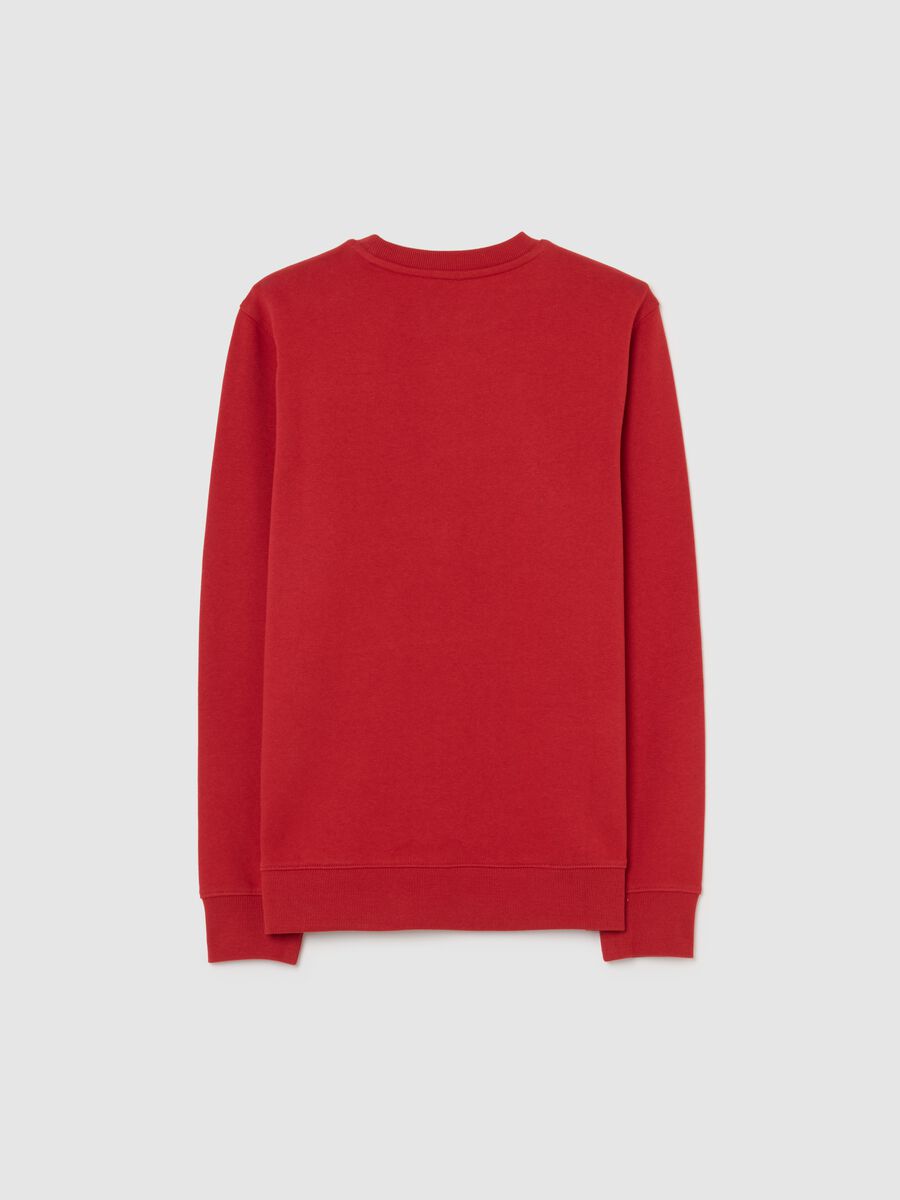 Boy's Red Cotton Crew Neck Sweatshirt in Regular Fit_4