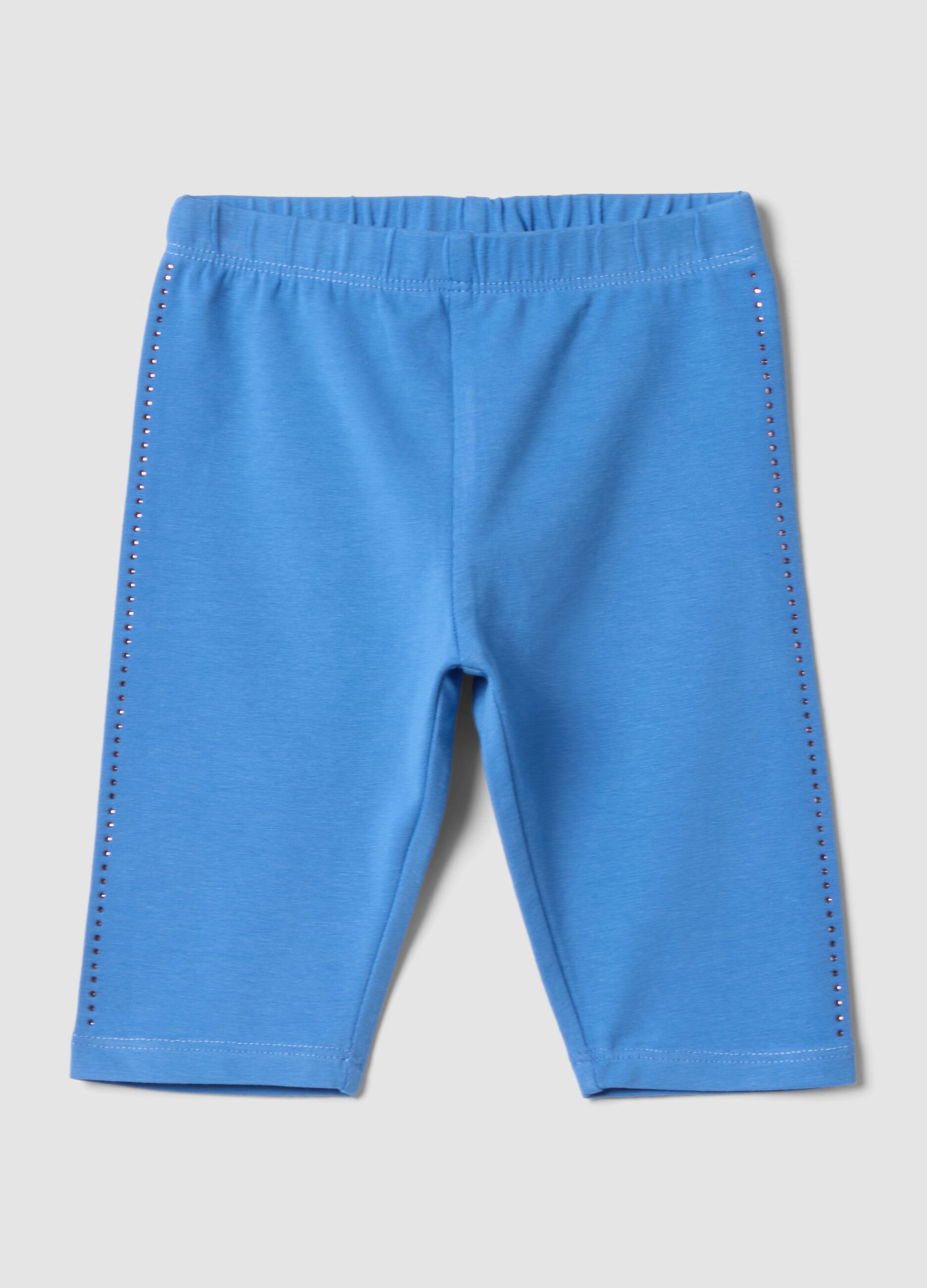 Girls&rsquo; slim-fit sky-blue organic stretch-cotton leggings