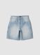 Sky-blue striped pure cotton Bermuda shorts_0