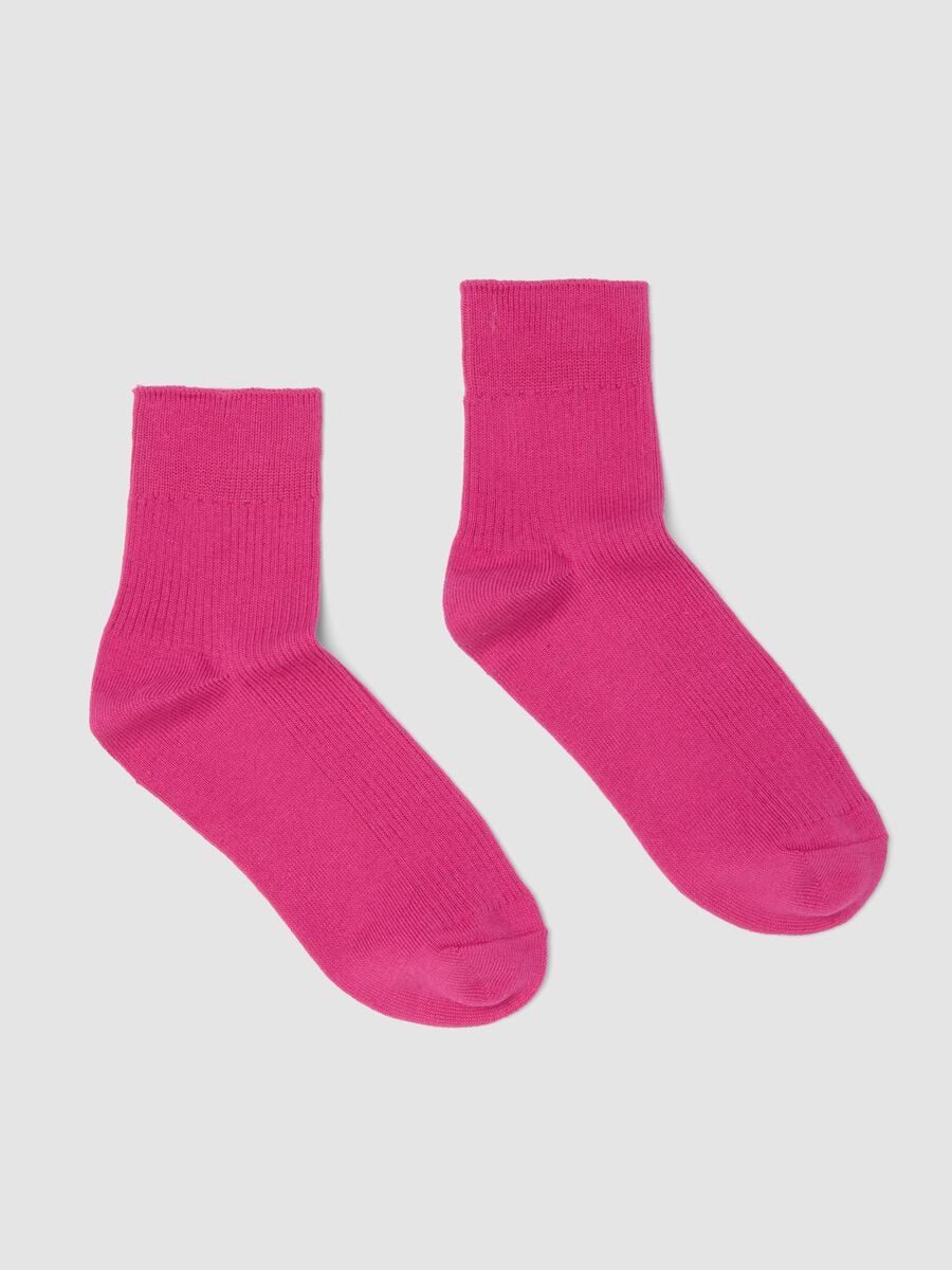Calzini rosa alla caviglia in cotone elasticizzato_0