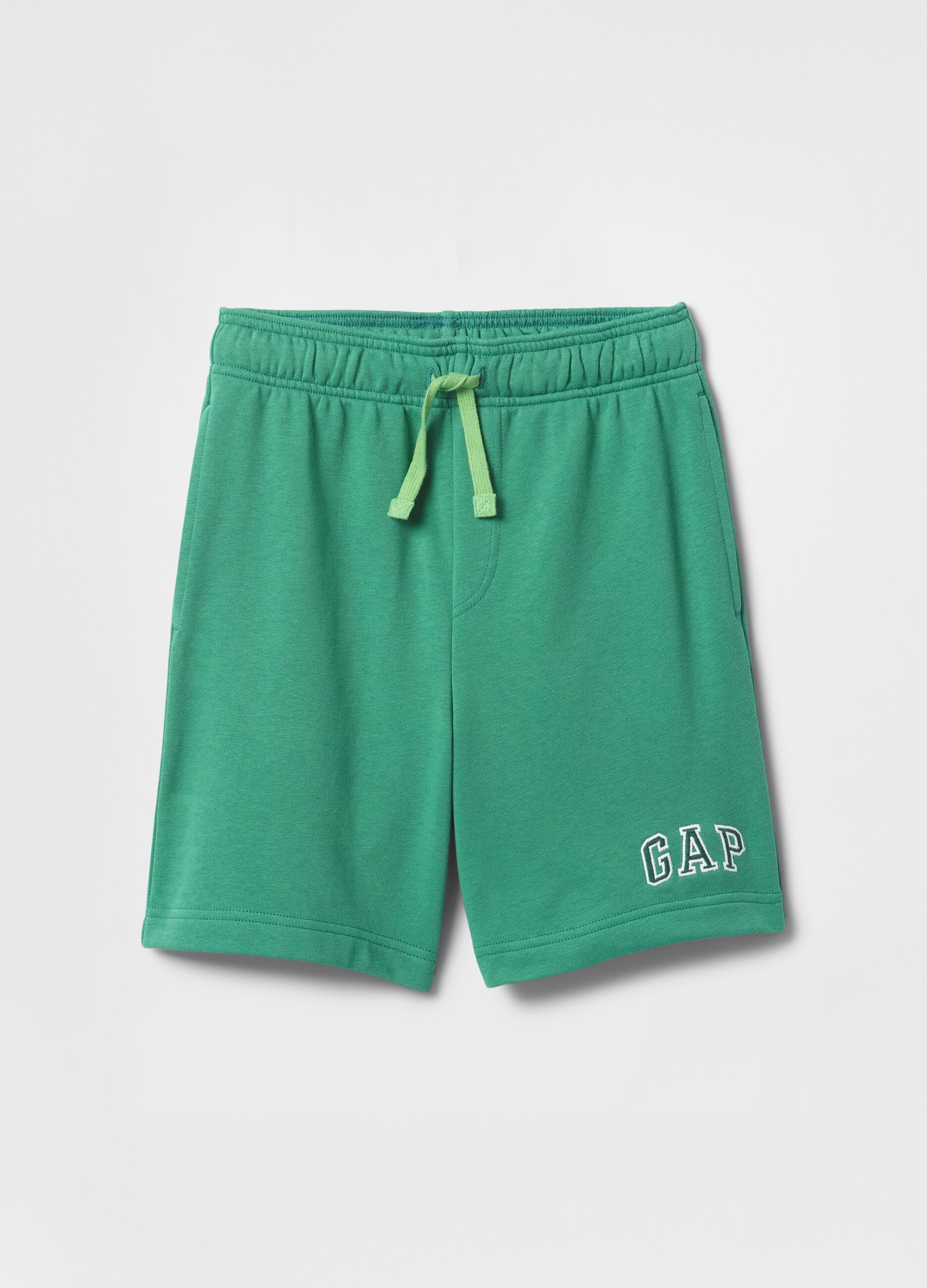Green Cotton-Blend Shorts