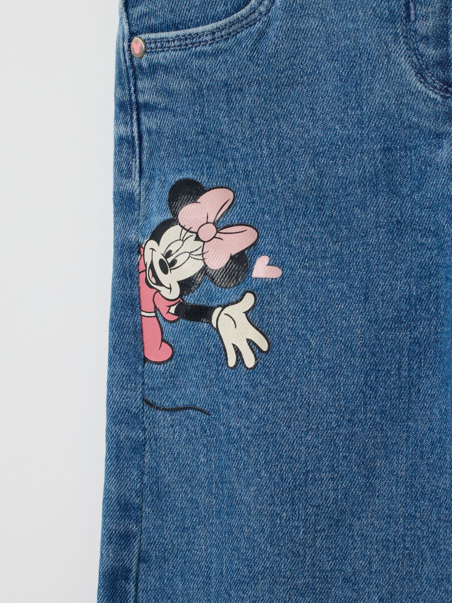 Pantaloni da bambina in denim elasticizzato blu flare_2