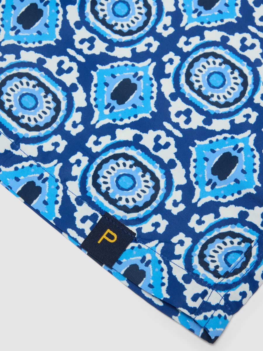 Boxer mare blu con fantasia con elastico in vita_5