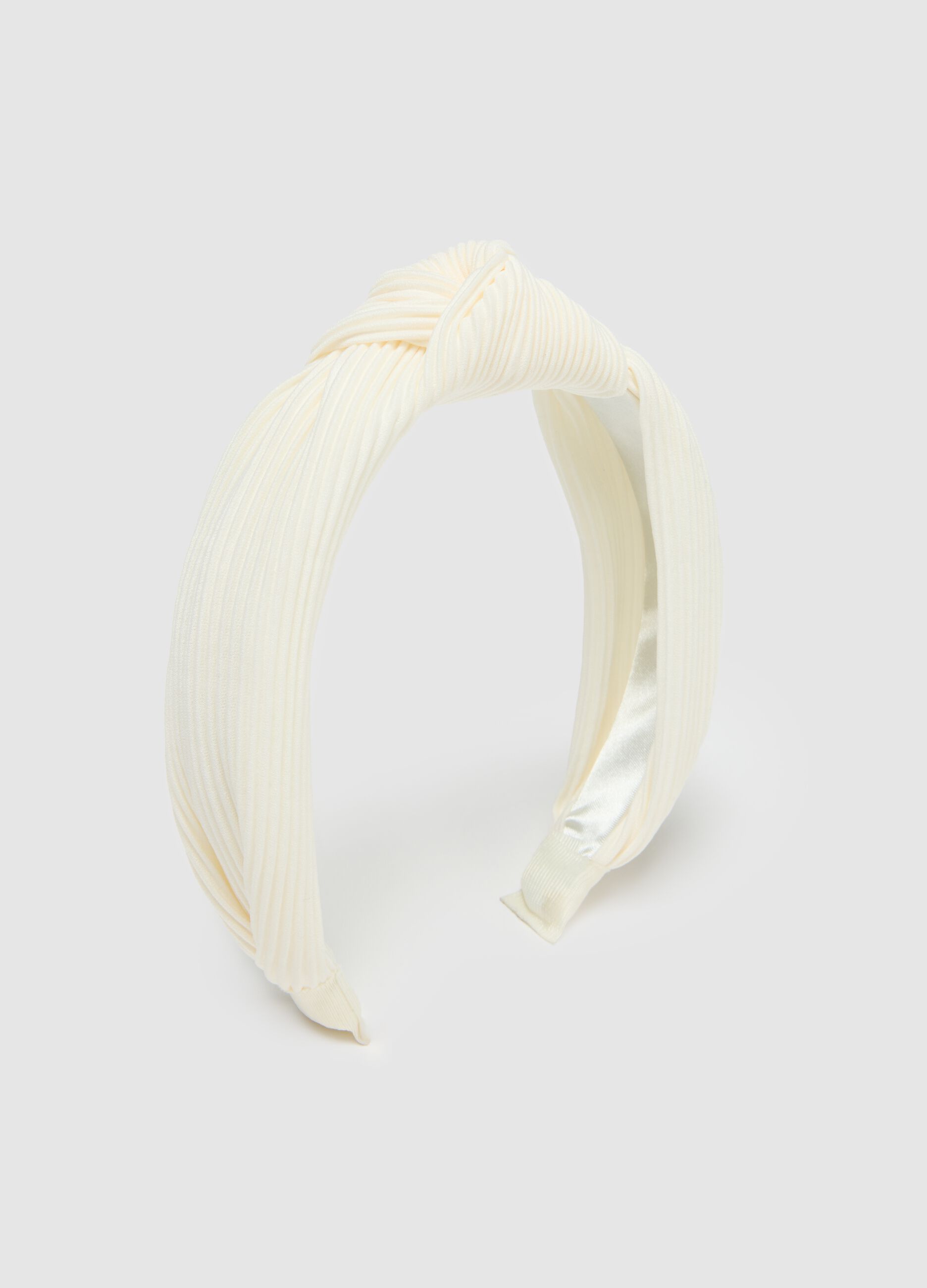 Ribbed White Women's Headband