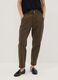 Brown denim baggy-fit jeans in pure cotton with paperbag waist_1