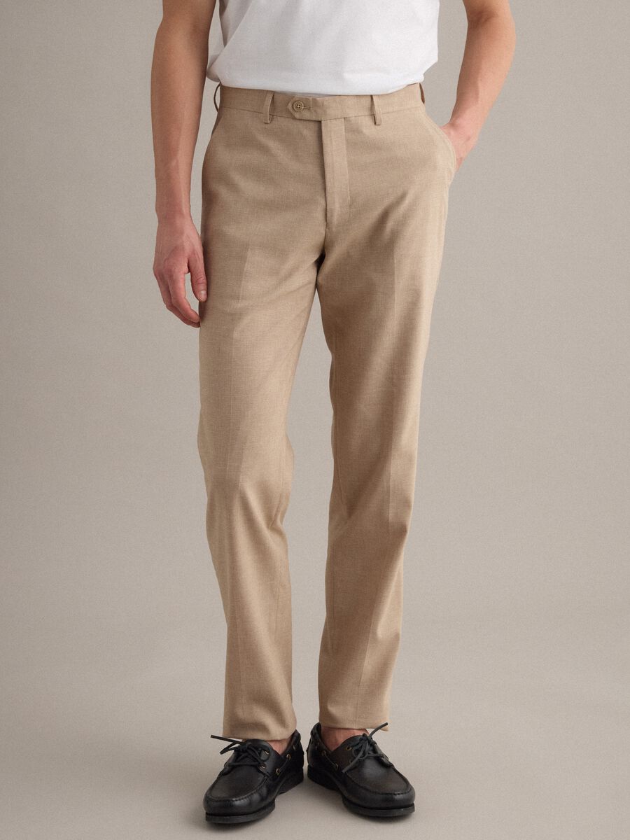 Pantaloni beige slim fit_1