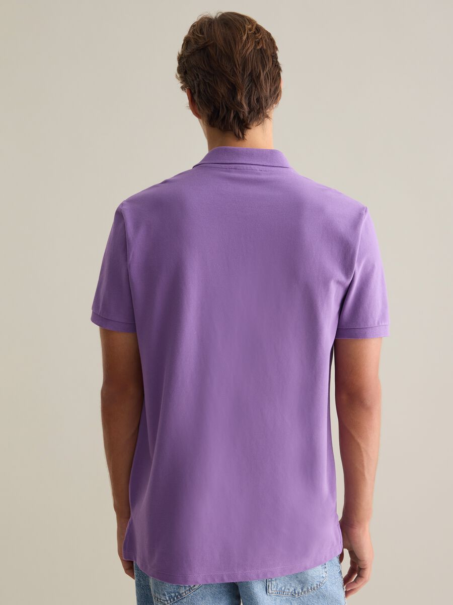 Men's violet pure cotton polo shirt regular fit_3