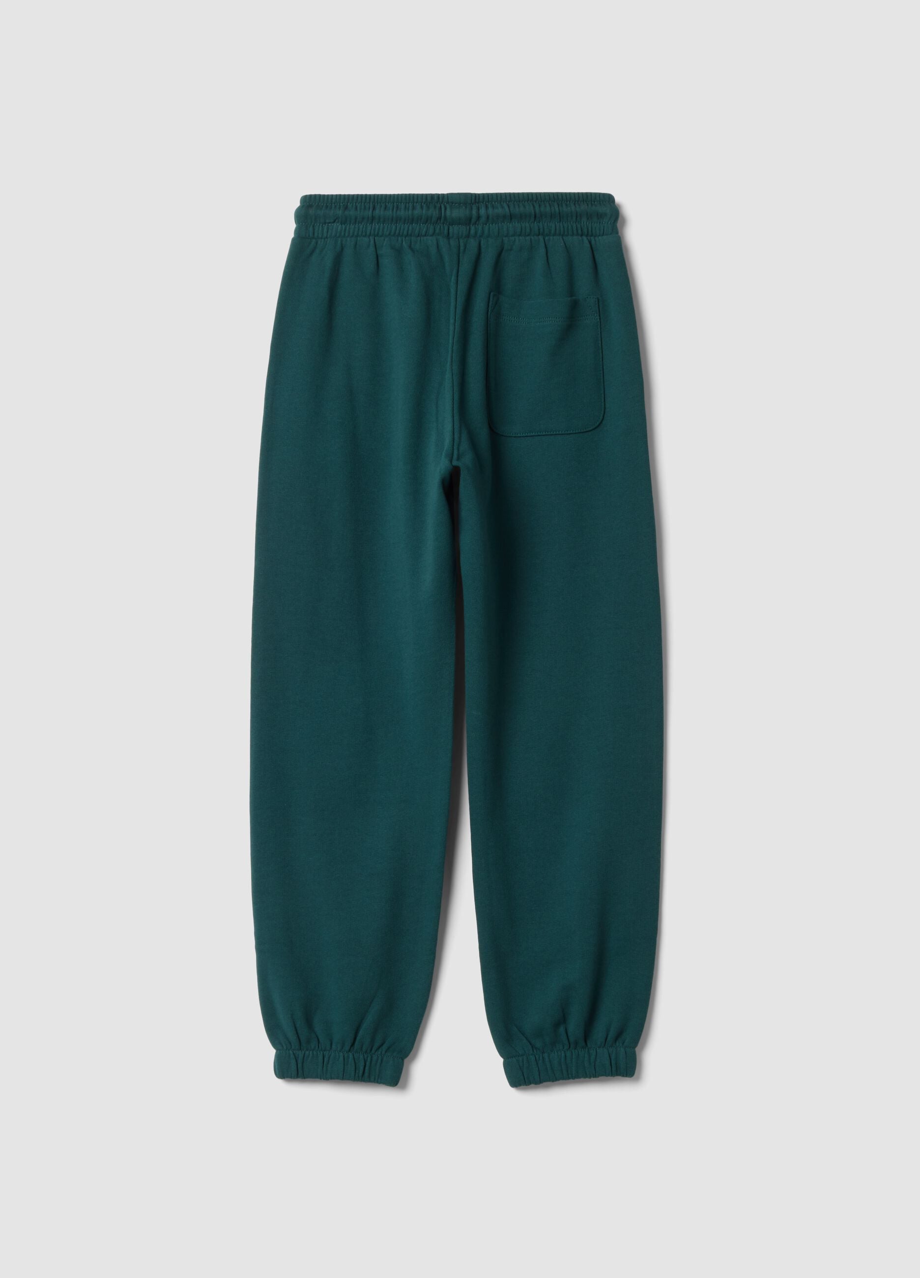 Green cotton and viscose blend joggers