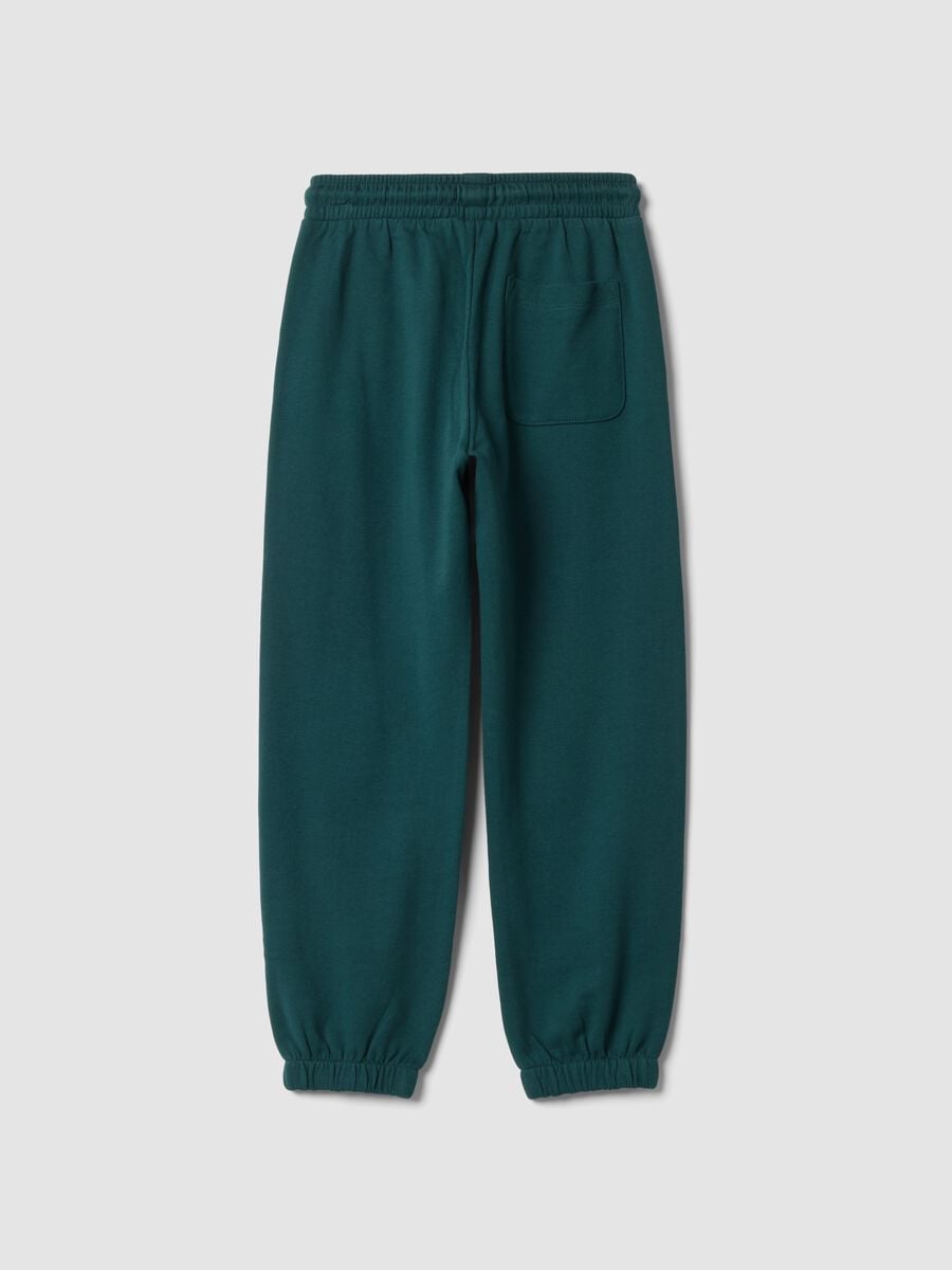 Pantaloni jogger verdi in misto cotone e viscosa_1