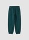 Green cotton and viscose blend joggers_1
