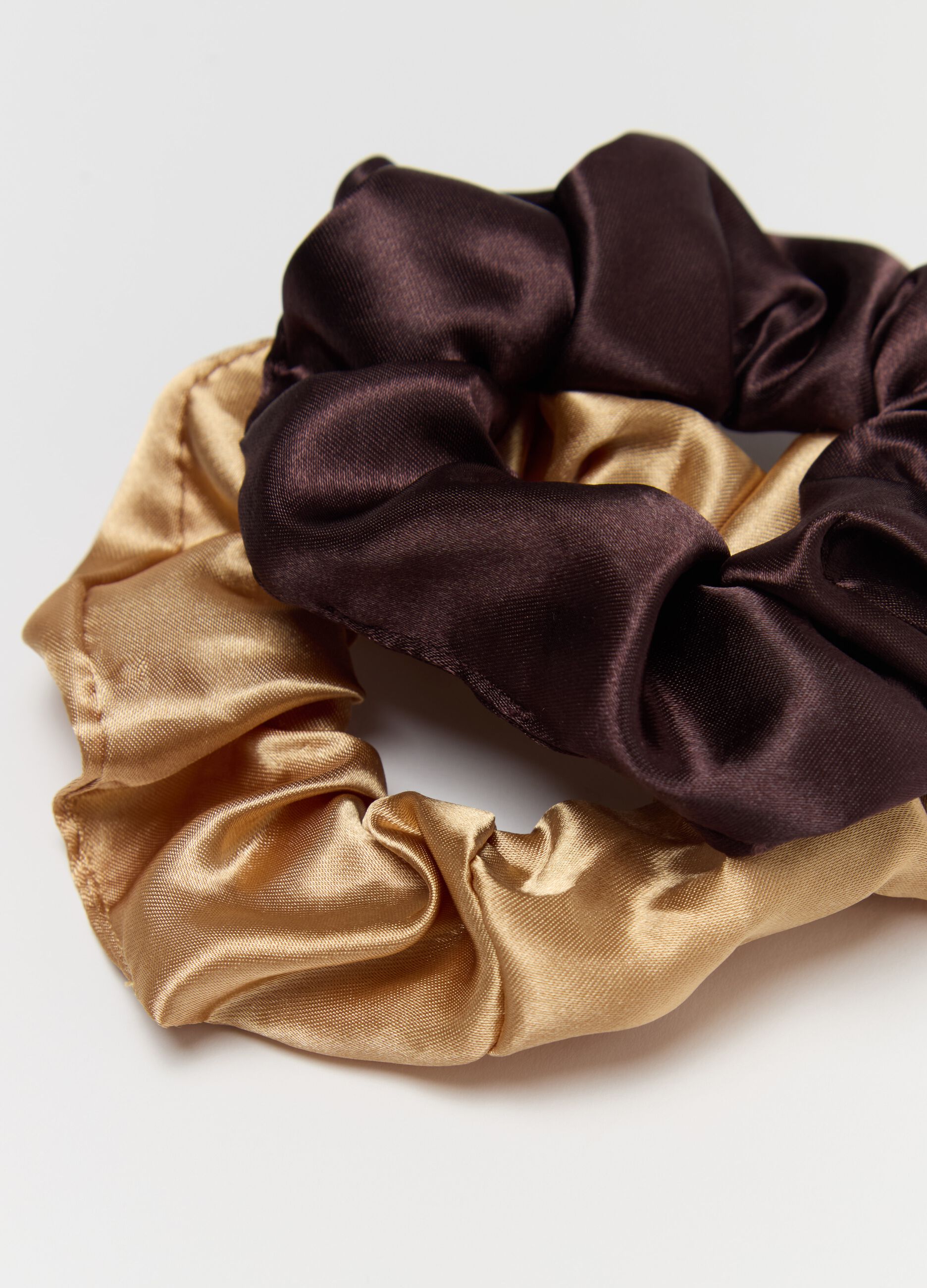 Two-pack denim hair elastics