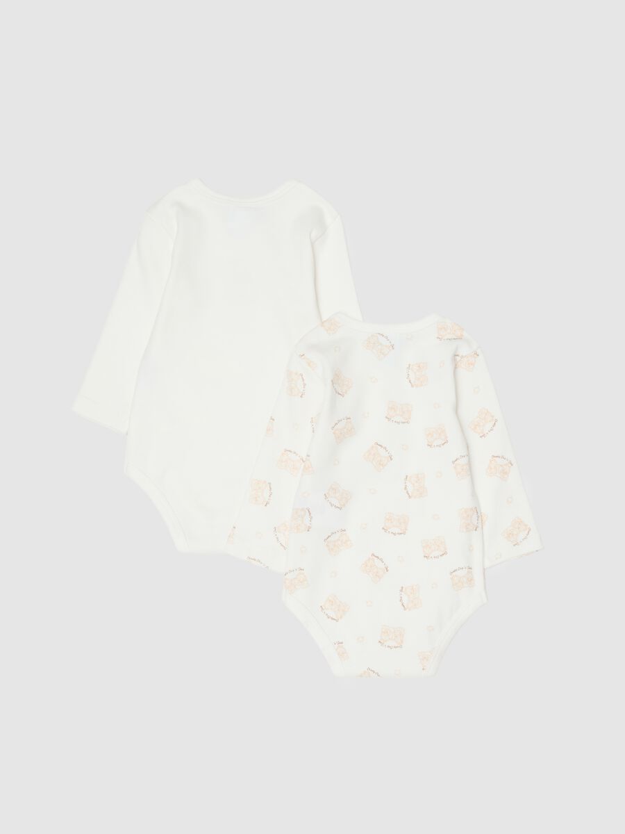 Newborn multicolour pure cotton bodysuit twin pack_1