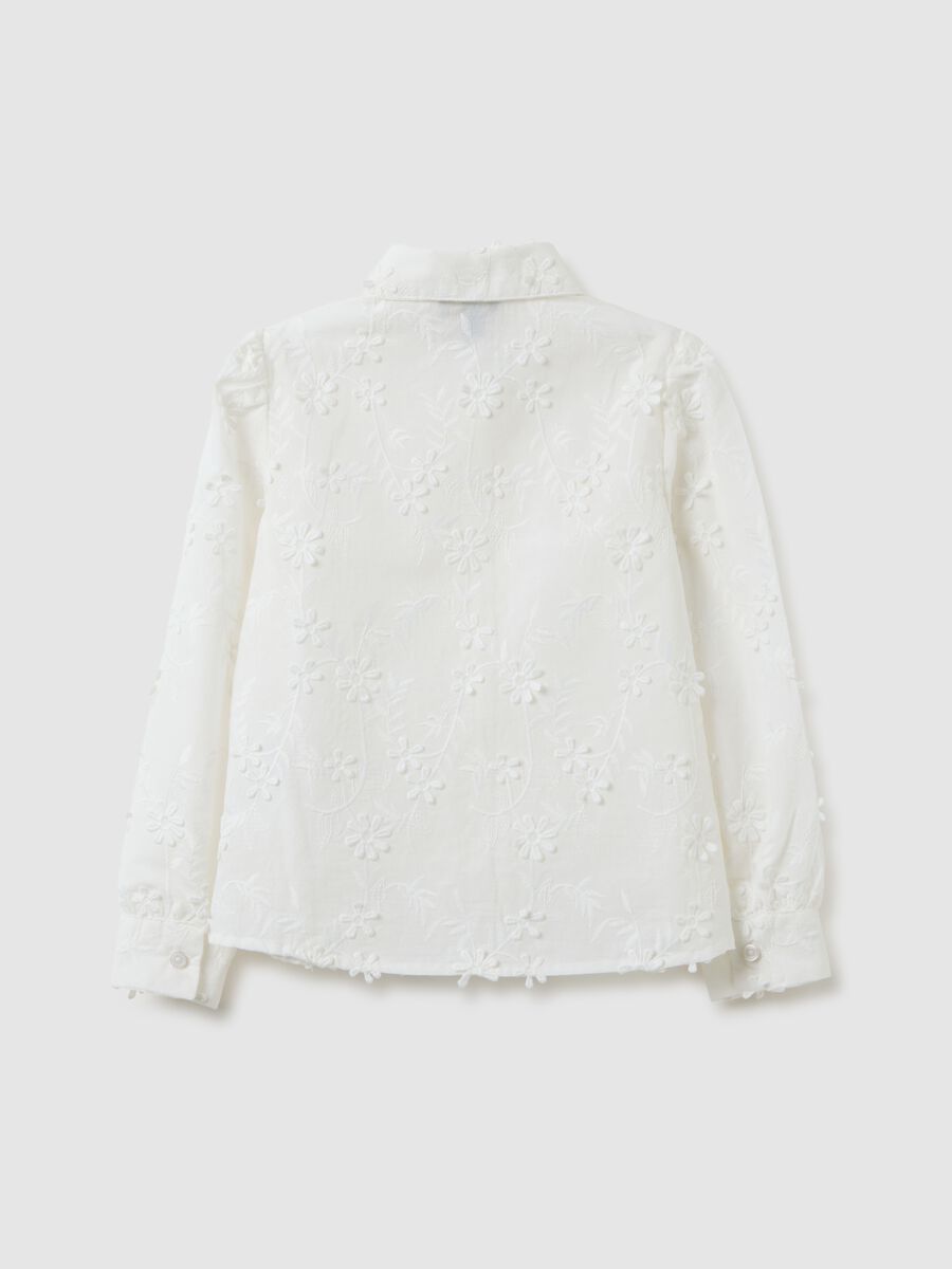 Girl's White Cotton Shirt Regular Fit_4
