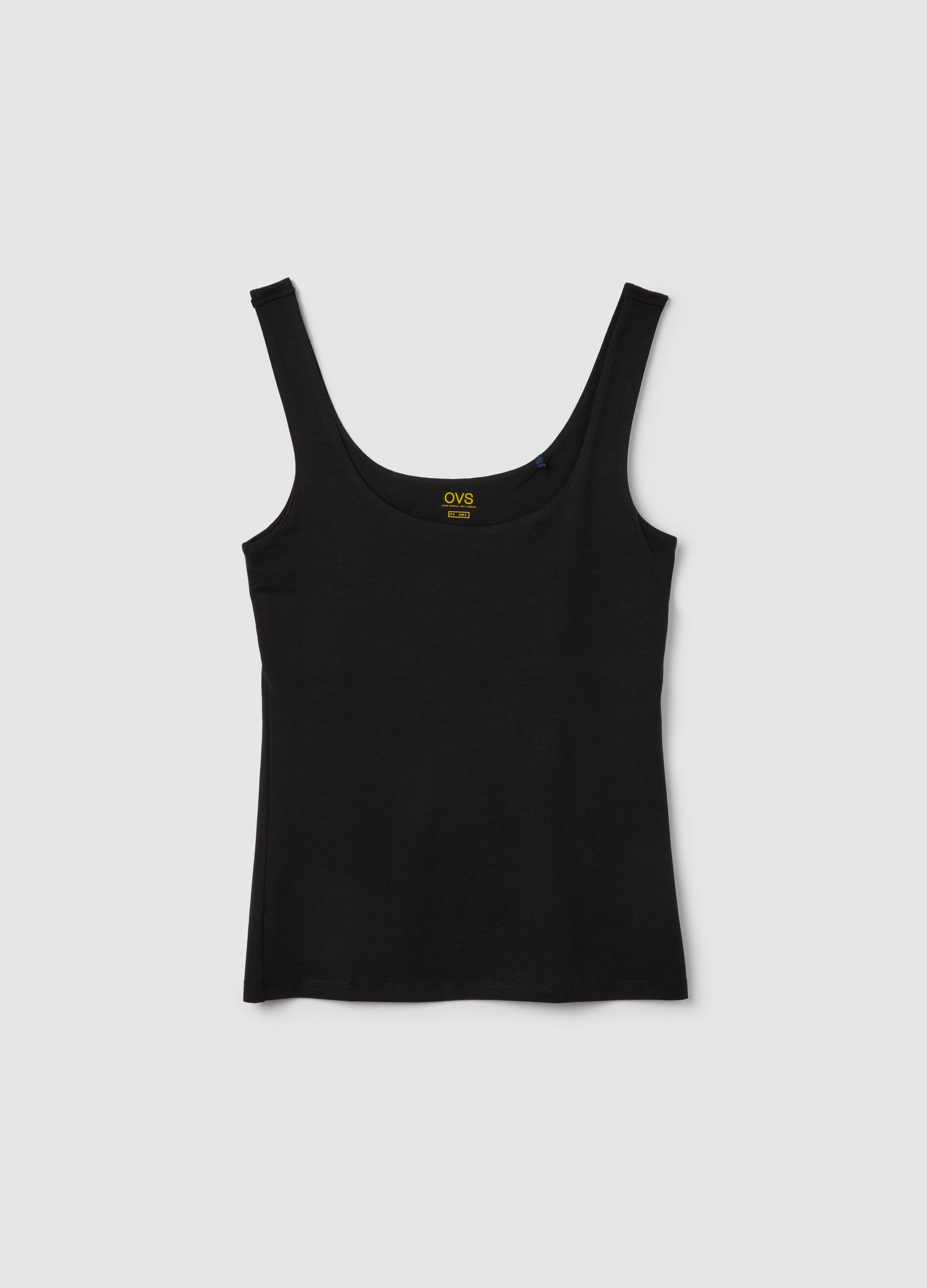 Women's black stretch cotton top