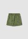 Green pure cotton shorts for children regular fit with prints_1