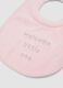 Pack of two pink and white organic cotton baby bibs_1