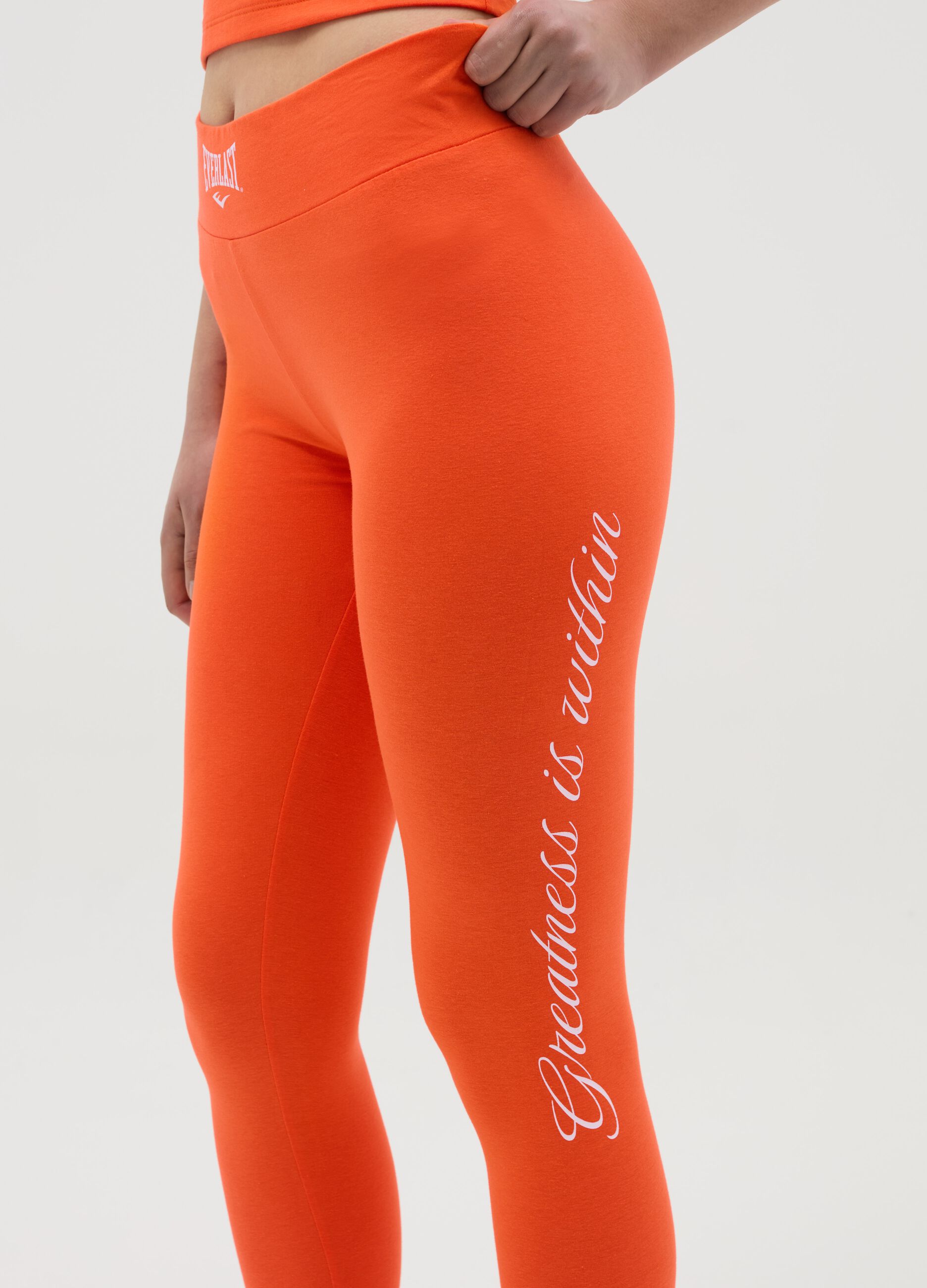 Leggings in cotone stretch con stampa