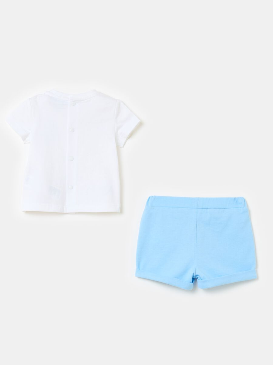 T-shirt and shorts set with sea animals print_1