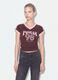 Brown pure cotton V-neck T-shirt with front print_1