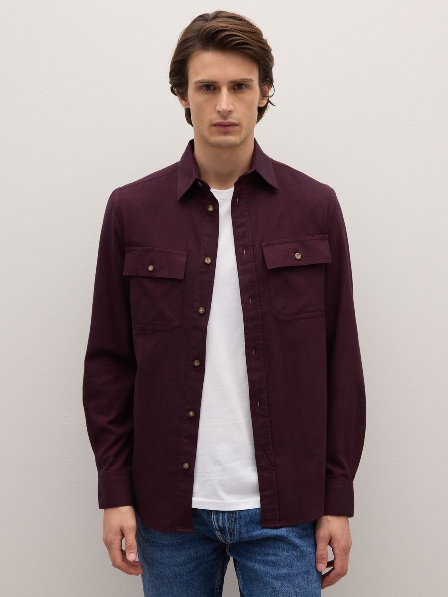 Bordeaux pure cotton regular fit shirt_1