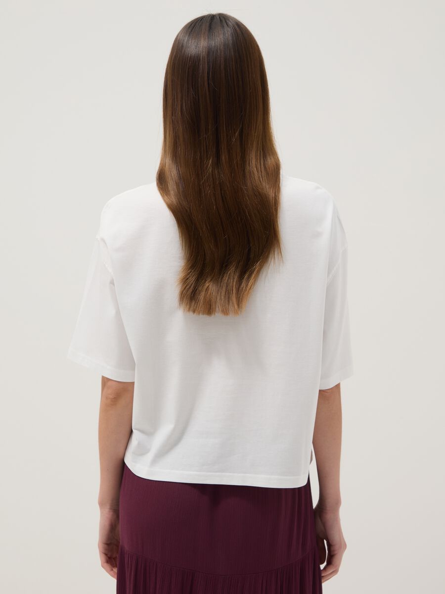 White pure cotton short-sleeve T-shirt_3