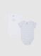 Newborn multicolour pure cotton bodysuit twin pack_0