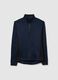 Blue and black high-collar sweatshirt, regular fit with half zip_0