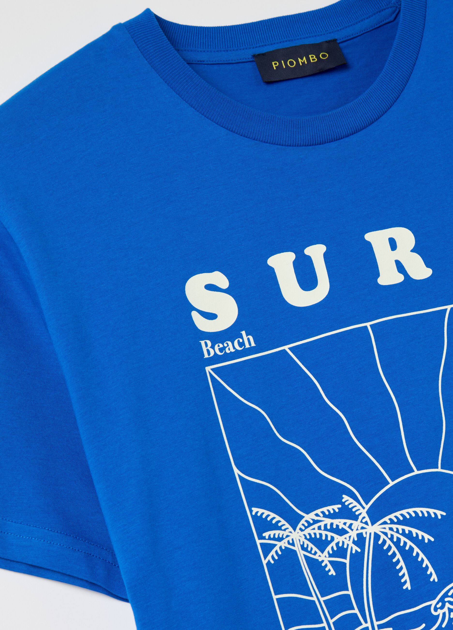 Blue T-shirt with California surf graphic print