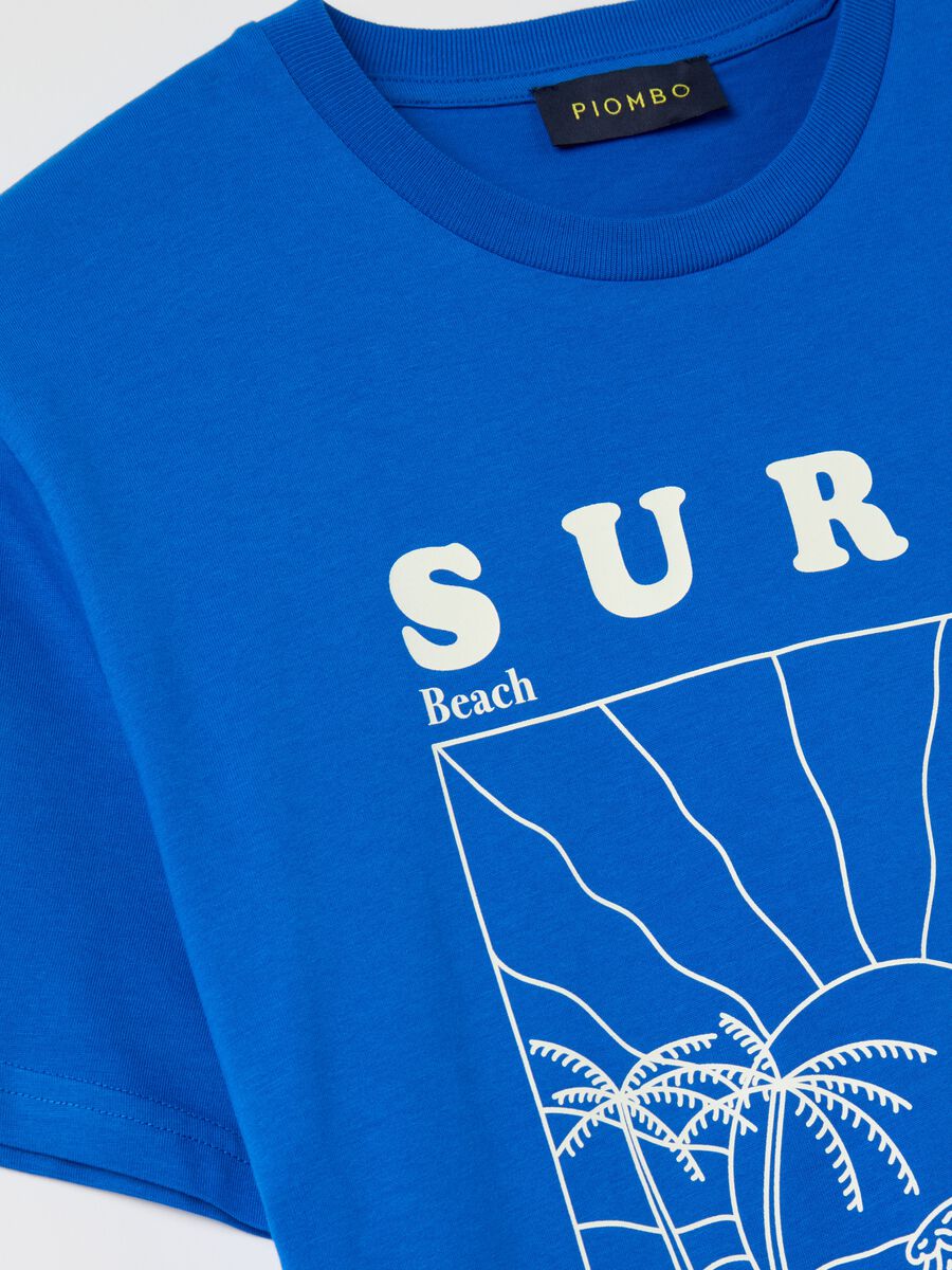 Blue T-shirt with California surf graphic print_5
