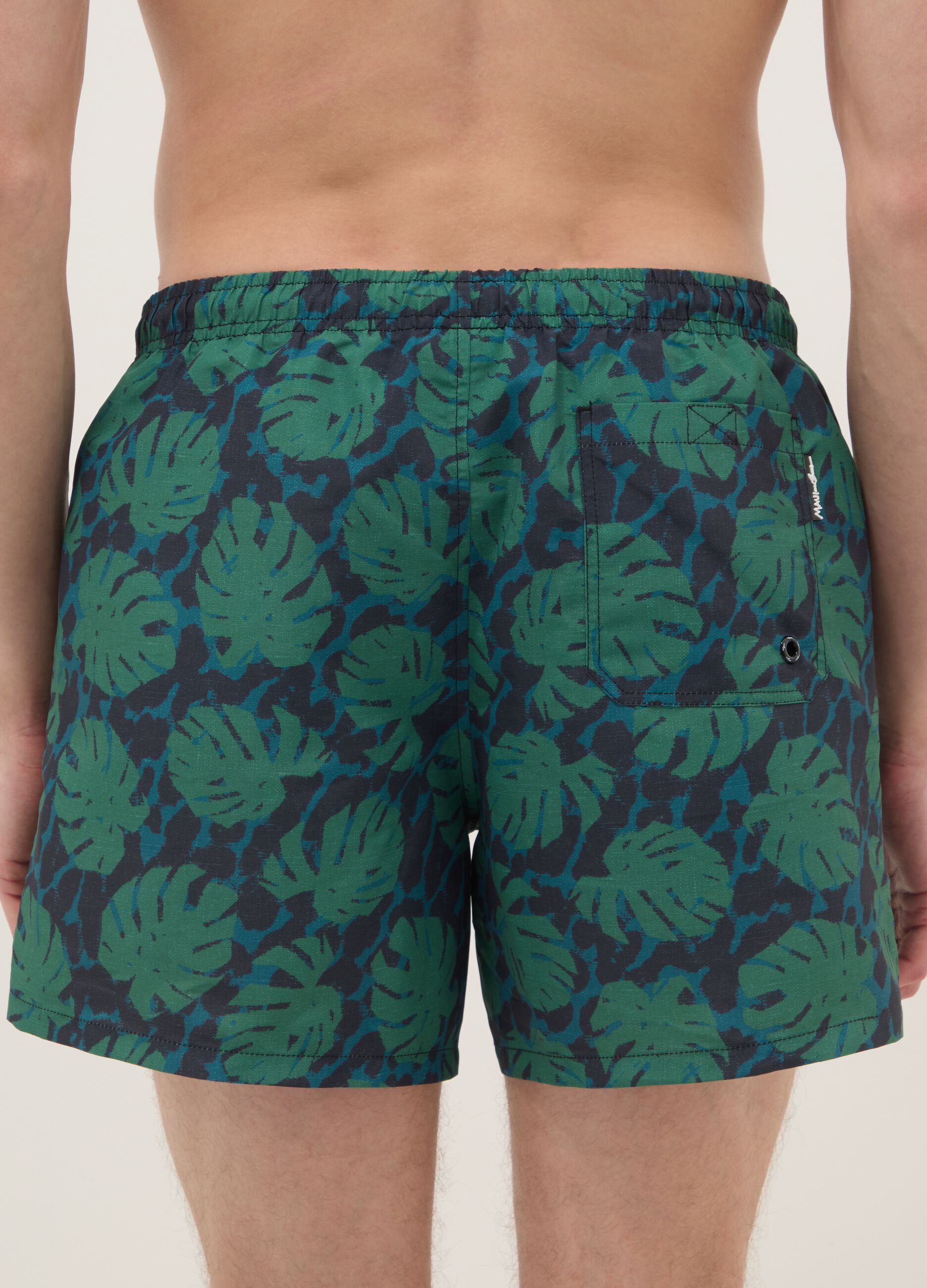 Multicolour tropical print swim shorts