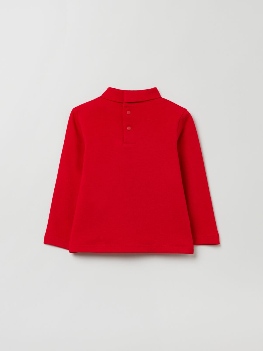 T-shirt a collo alto con ricamo orsetto_1