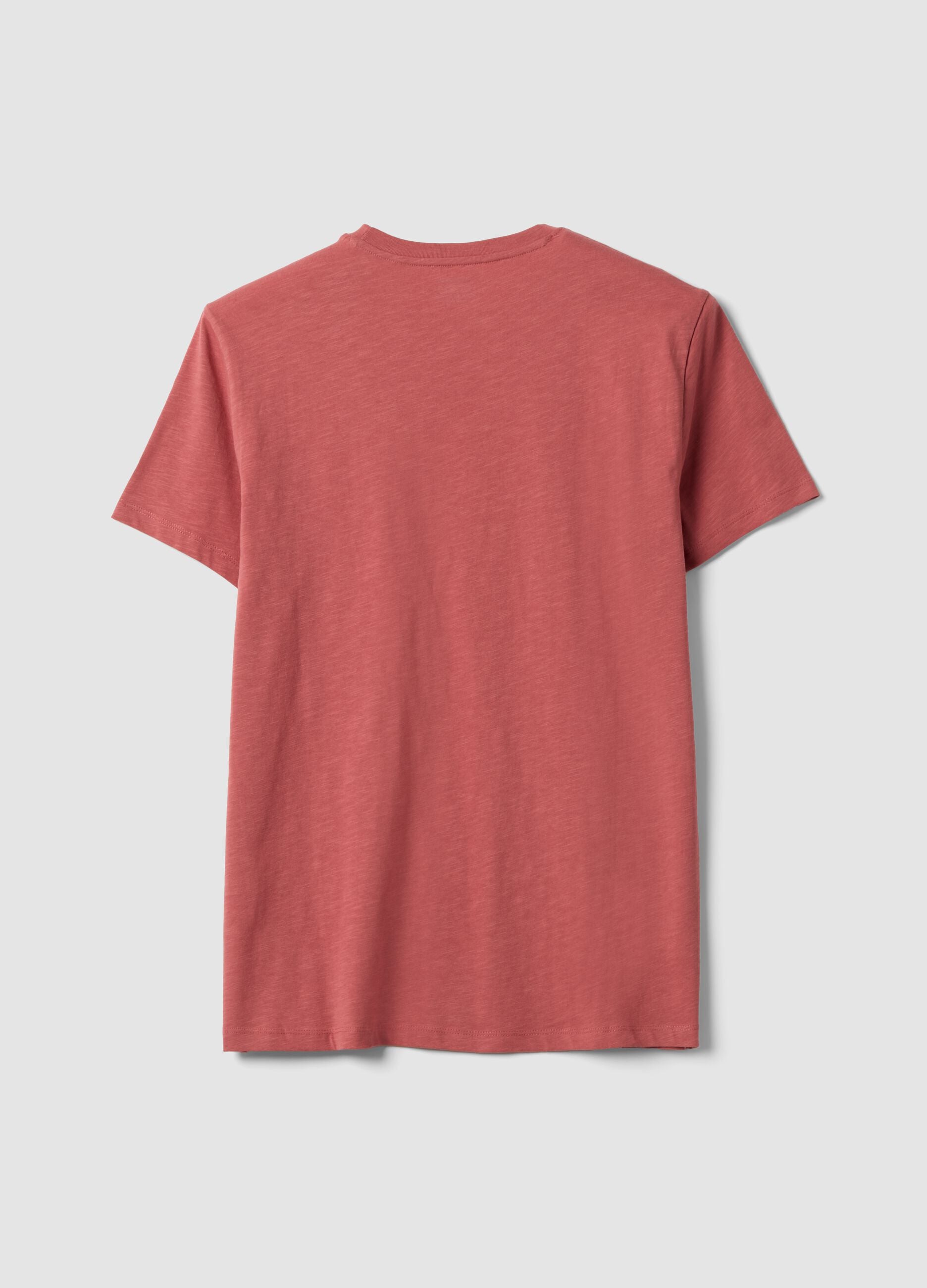 Pink pure cotton regular-fit short-sleeve T-shirt