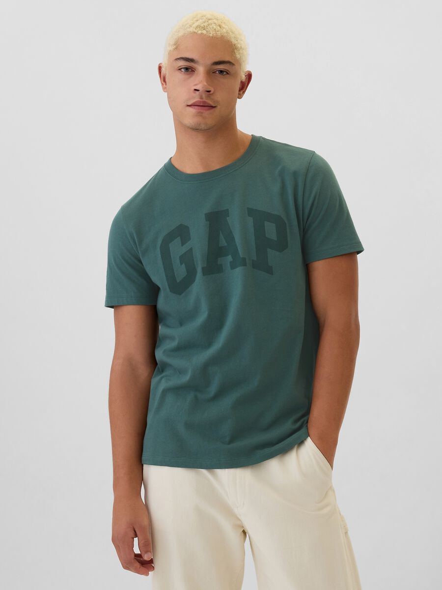 Cotton T-shirt with logo print_0