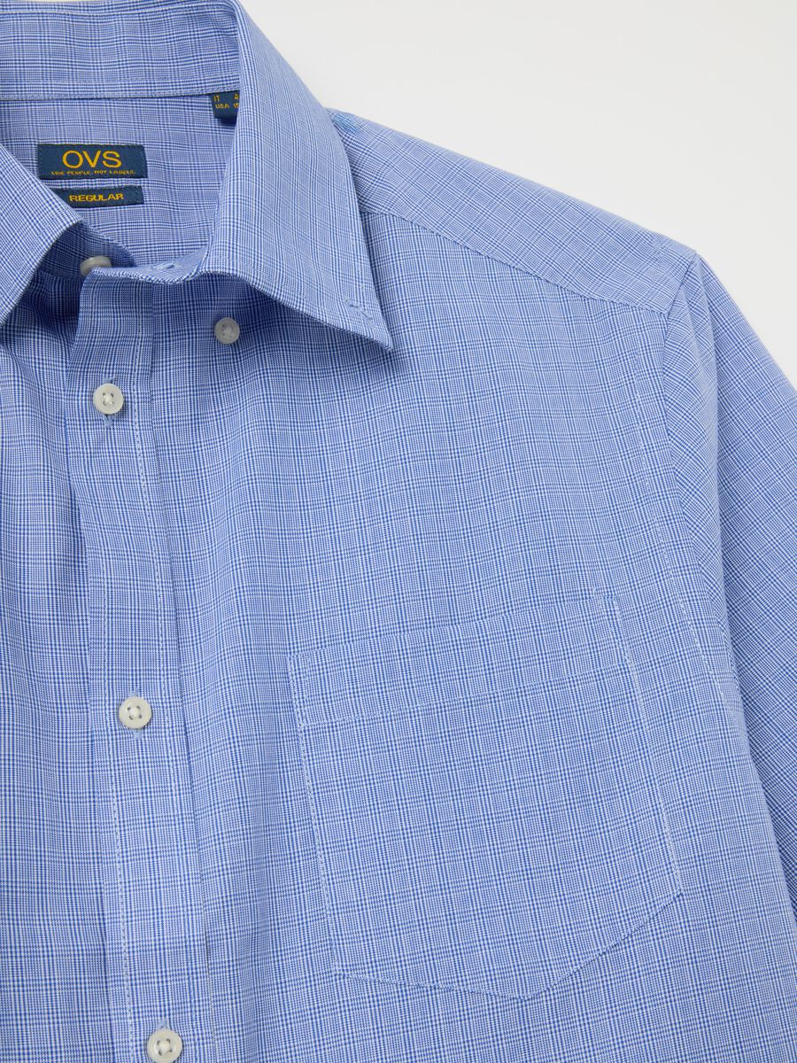 Men's blue cotton blend regular fit shirt_1