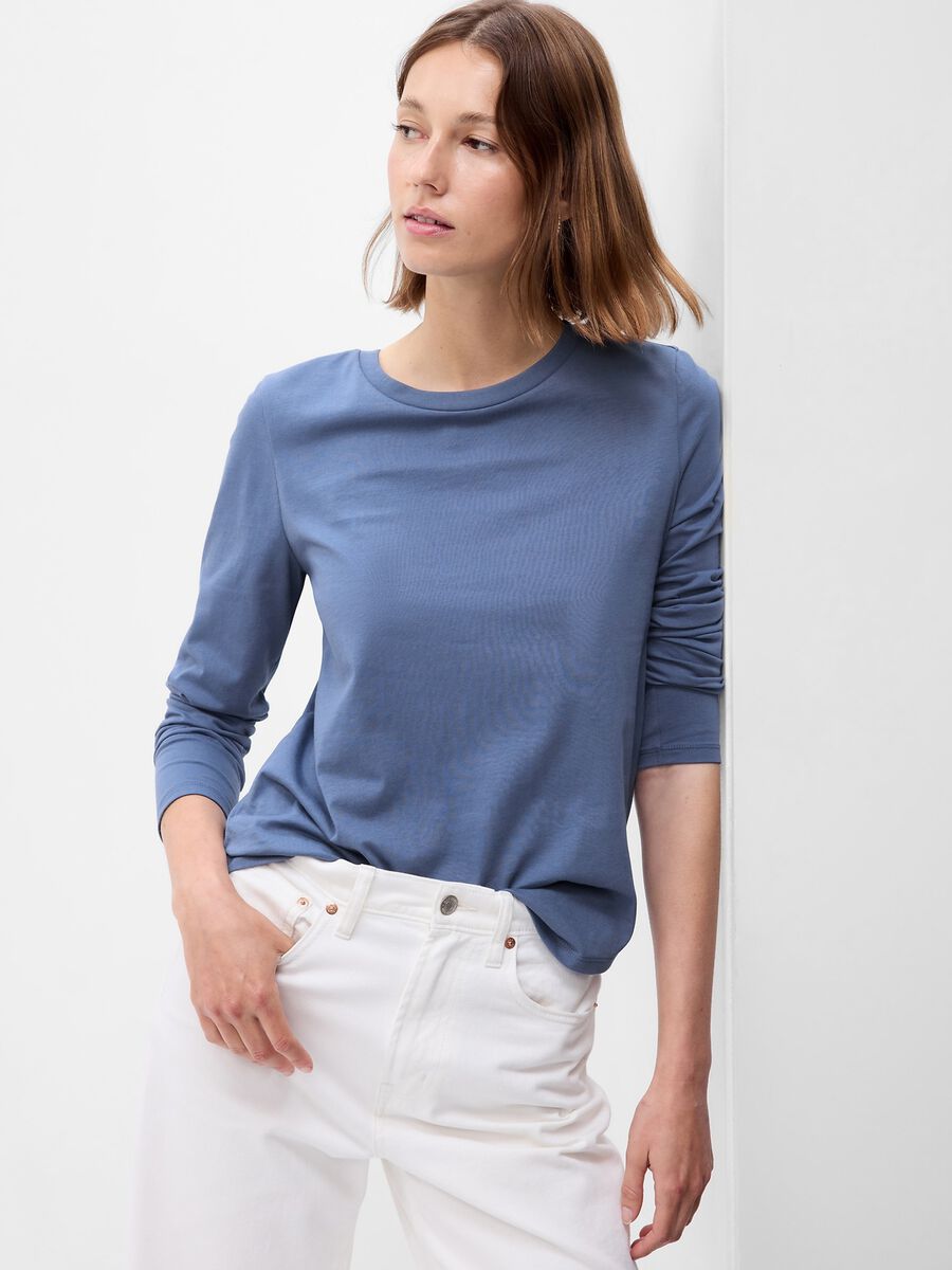 T-shirt a maniche lunghe in cotone bio_0