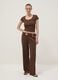 Brown stretch palazzo trousers_0