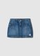 Girls' regular fit blue denim pure cotton miniskirt_0