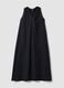 Black maxi dress in pure cotton with V-neck_5