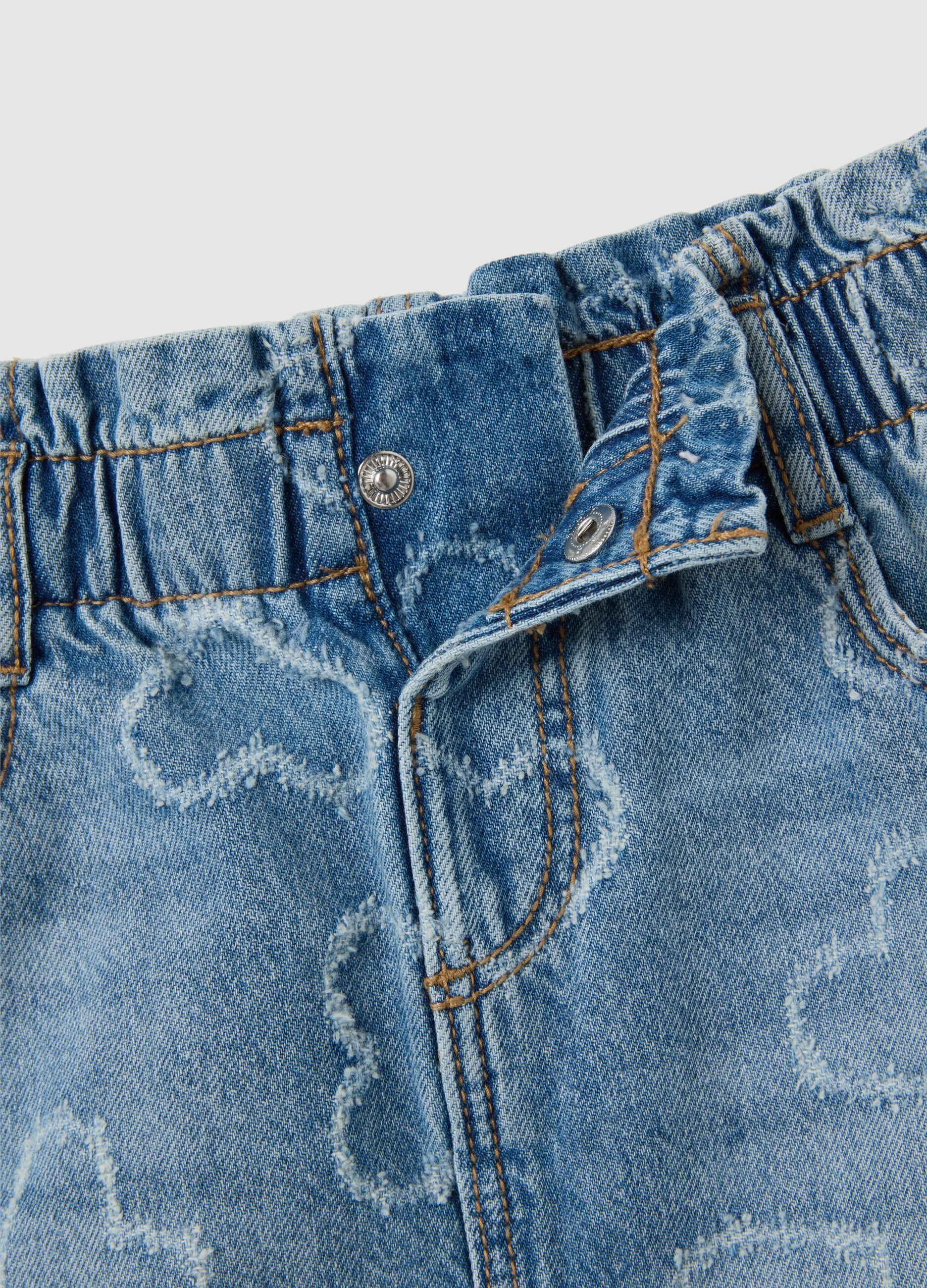 Girls' regular fit blue denim skirt