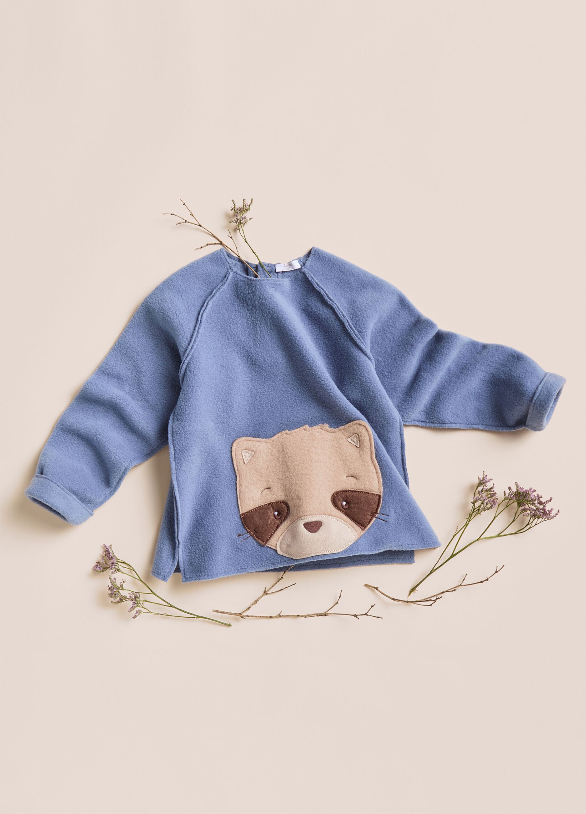 Felpa pile neonato top