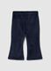 Girls' blue velour treggings with lace flare fit_1
