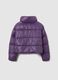 Purple padded jacket for girls, regular fit with zip_1
