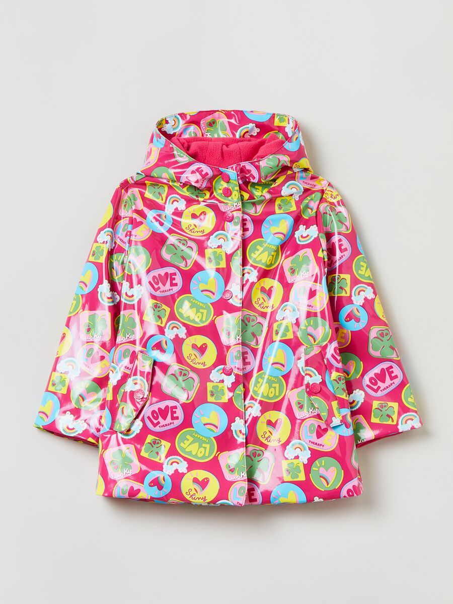 Giacca impermeabile con stampa all-over_0