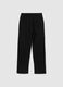 Black regular fit cotton blend trousers with elasticated waist_4