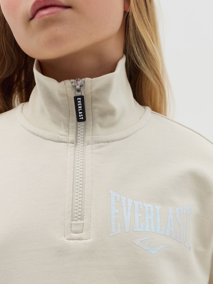 Half-zip cropped sweatshirt with logo print_1