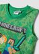Green pure cotton boys' vest with Minecraft prints_2